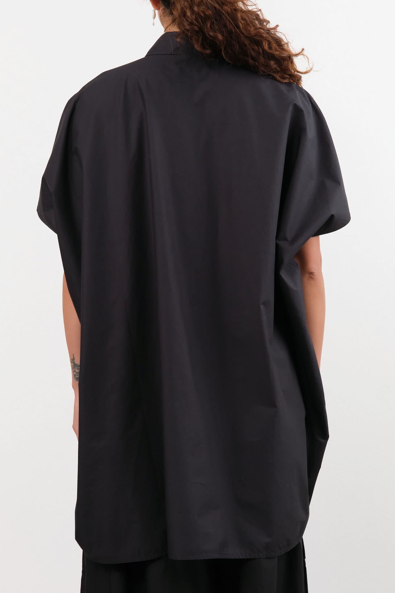 Sofie D'Hoore Apparel Womens Blouses Balder Wide Short Sleeve Shirt in Black