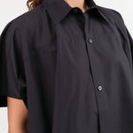 Sofie D'Hoore Apparel Womens Blouses Balder Wide Short Sleeve Shirt in Black