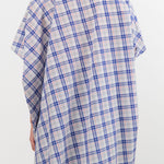 Sofie D'Hoore Apparel Womens Blouses Balder Wide Short Sleeve Shirt in Royal Check
