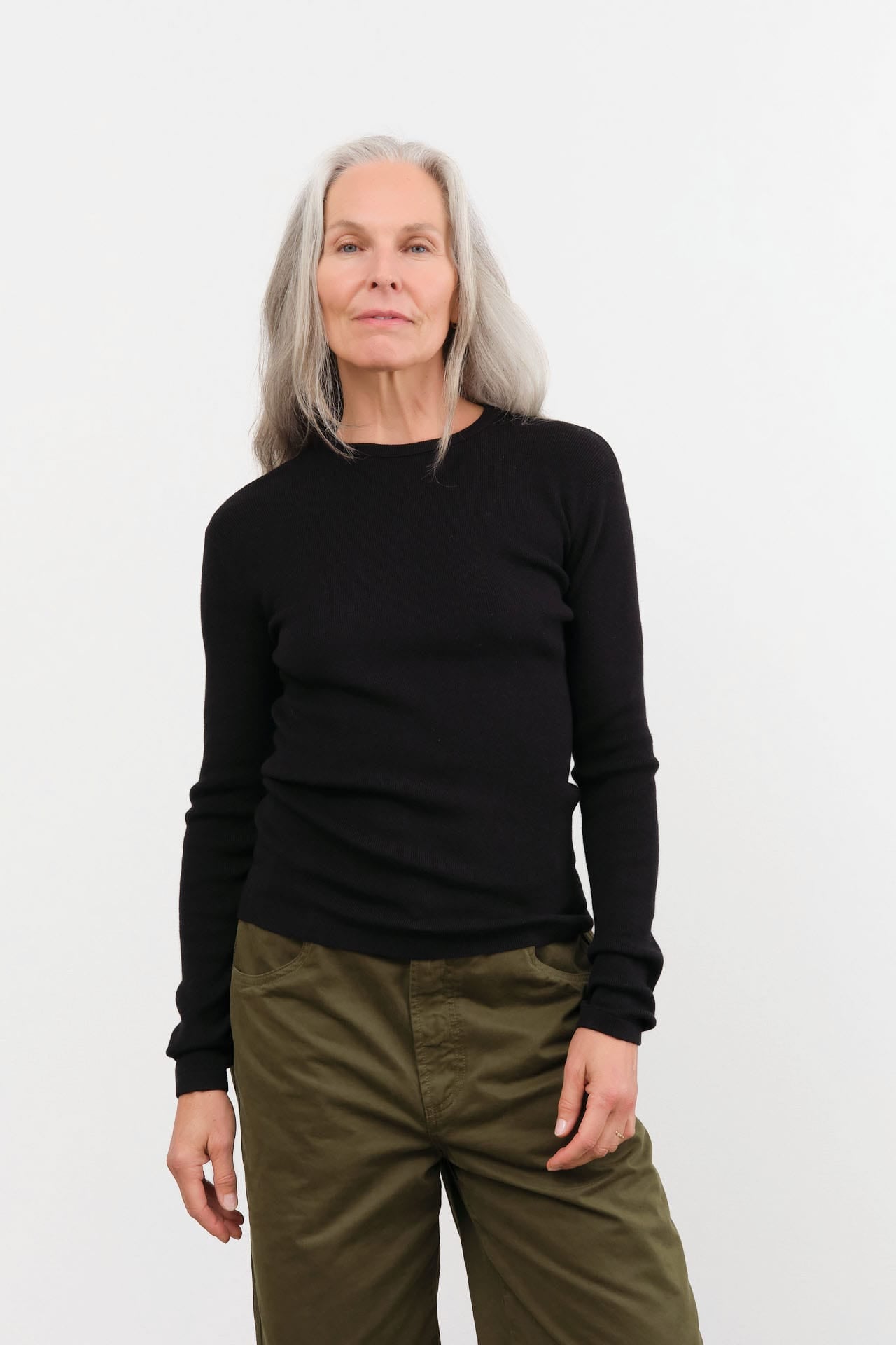Sofie D'Hoore Apparel Womens Sweaters Minerva Rib Pullover in Black