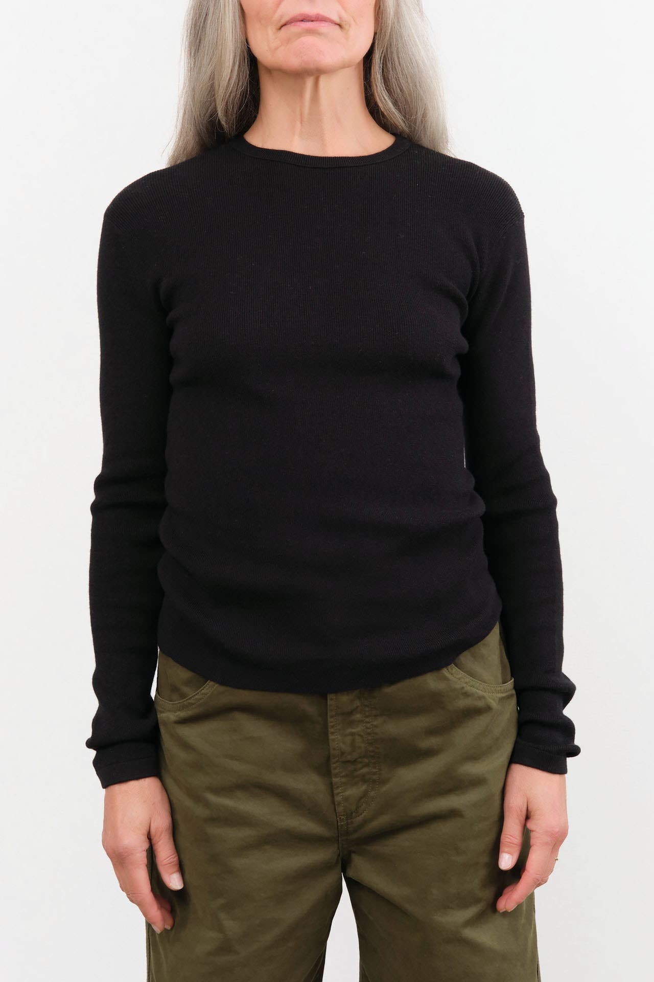 Sofie D'Hoore Apparel Womens Sweaters Minerva Rib Pullover in Black