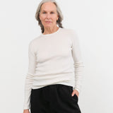 Sofie D'Hoore Apparel Womens Sweaters Minerva Rib Pullover in Off-White