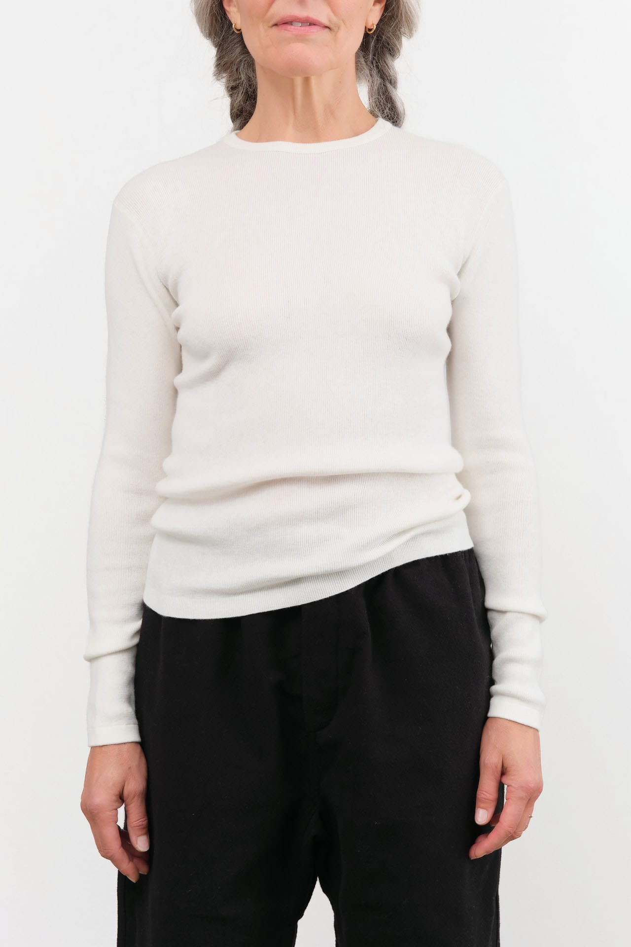 Sofie D'Hoore Apparel Womens Sweaters Minerva Rib Pullover in Off-White