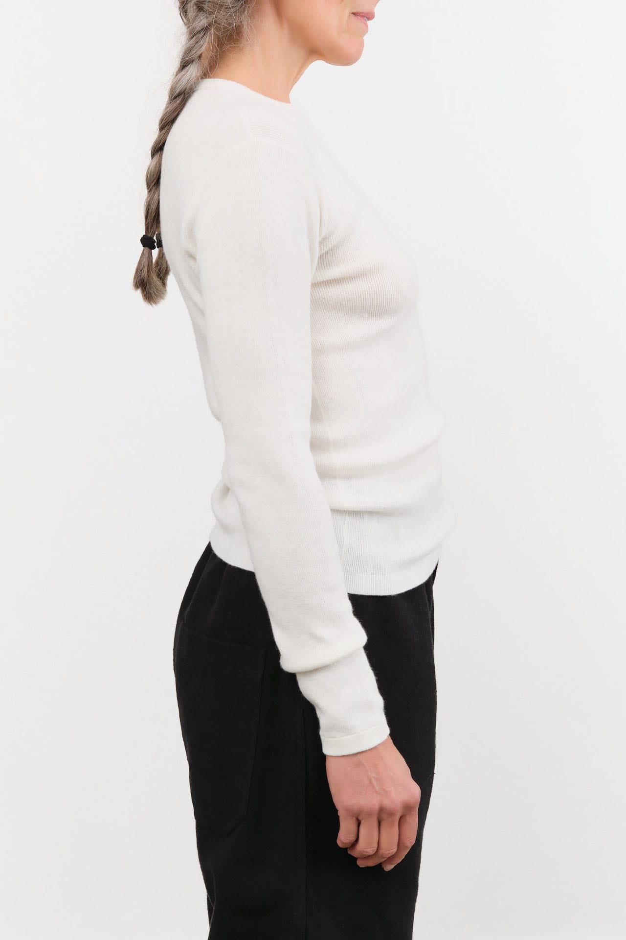 Sofie D'Hoore Apparel Womens Sweaters Minerva Rib Pullover in Off-White