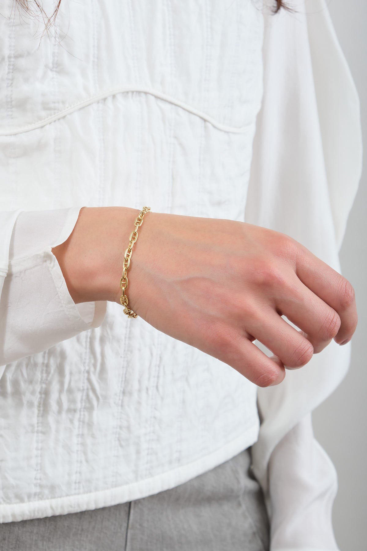Stephanie Windsor 14K Solid Gold Marine Link Bracelet 