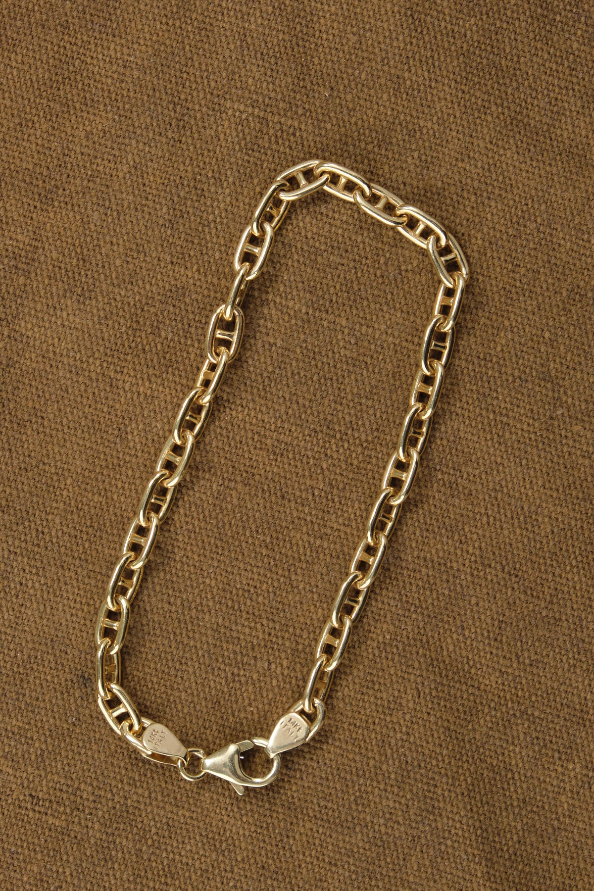 !4k Solid Gold Marine Link Bracelet 