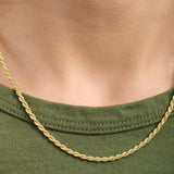 Stephanie Windsor Solid Gold Rope Chain Necklace