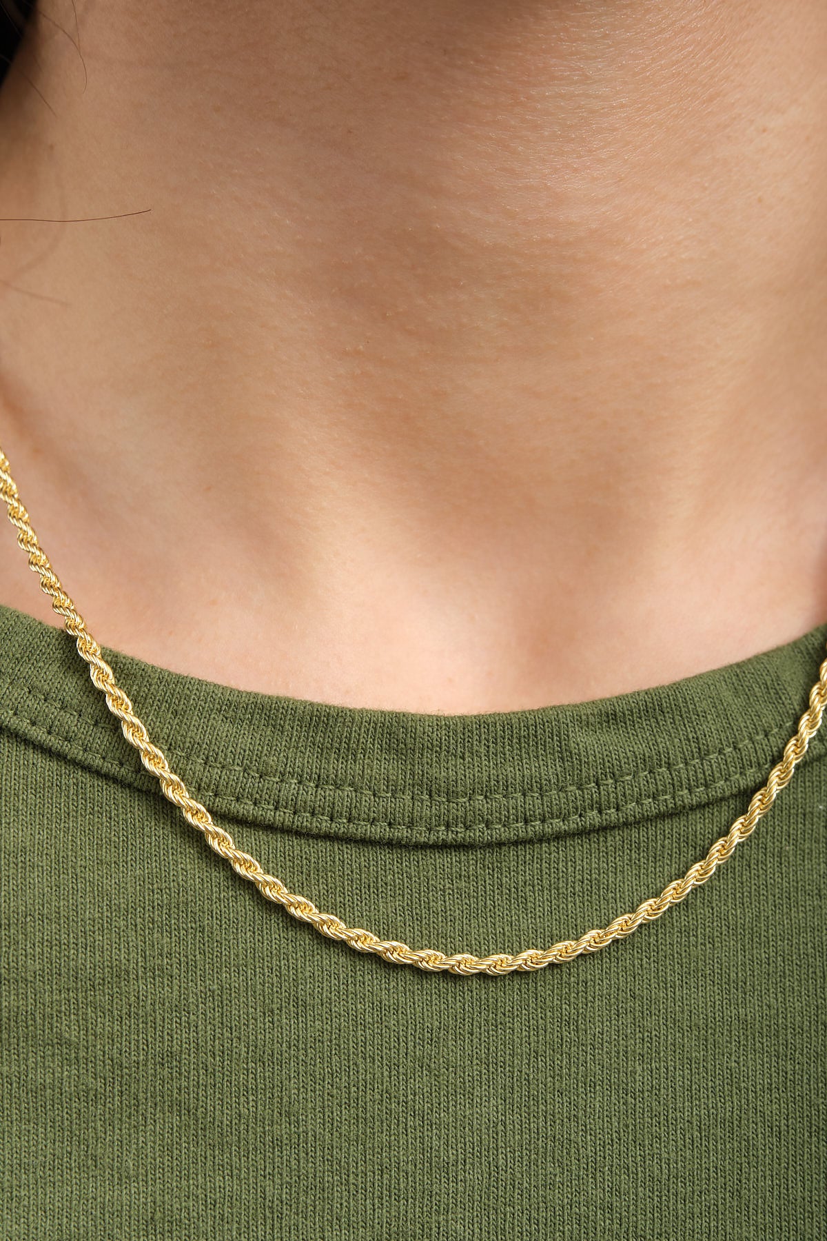 Stephanie Windsor Solid Gold Rope Chain Necklace