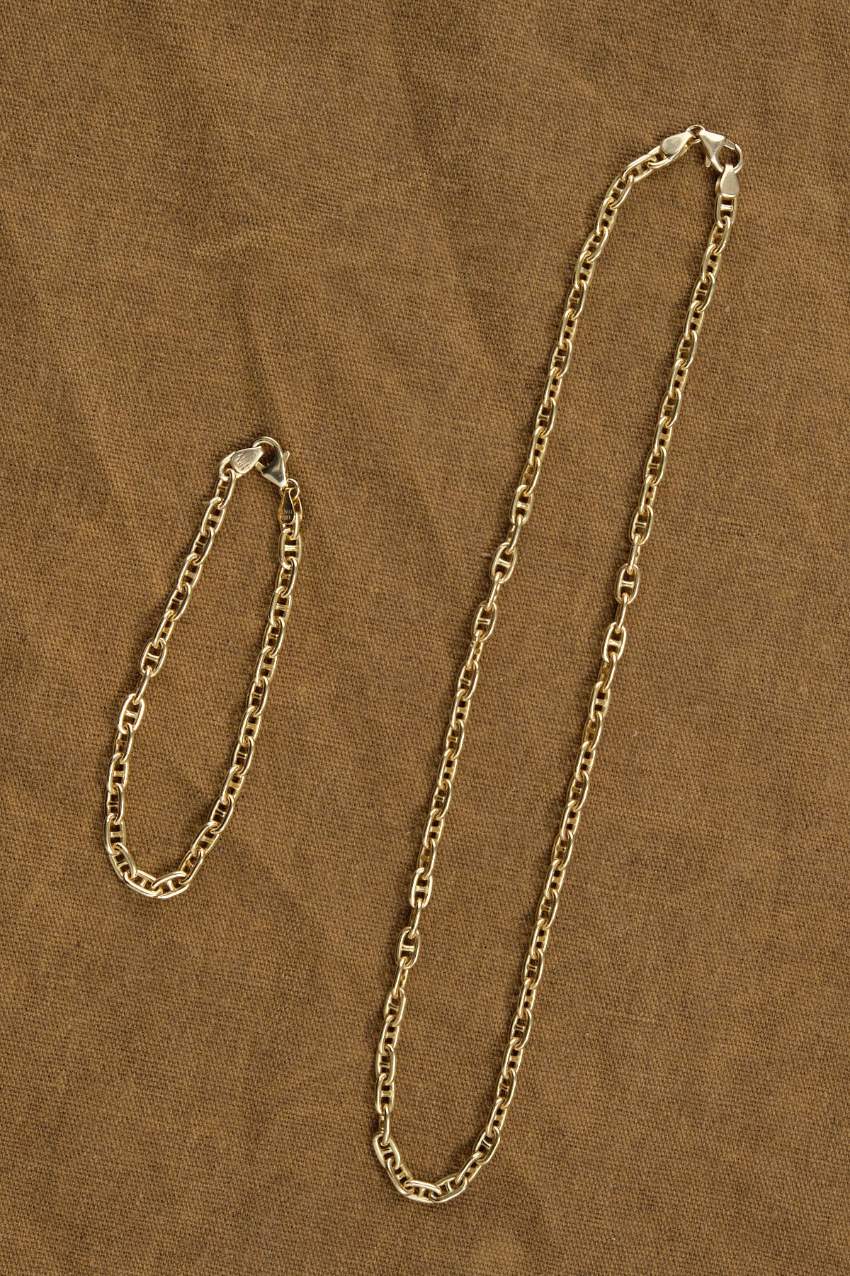 Solid Large Marine Link Gold Chain Necklace 