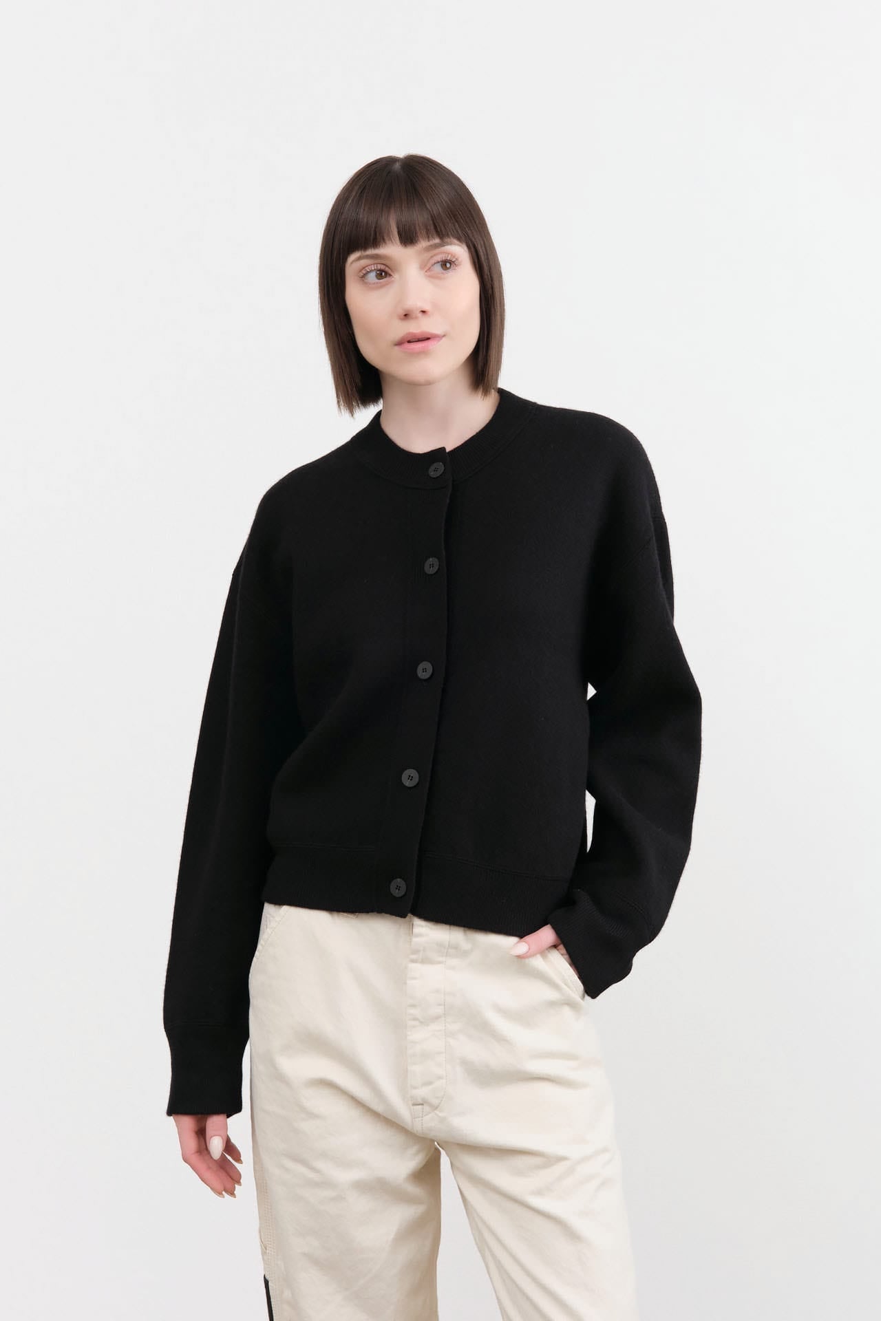 Studio Nicholson Apparel Womens Sweaters Arvine Crew Neck Cardigan