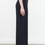 Designer Brand Studio Nicholson Baier High Waisted Wide Leg Slack Trouser in Darkest Navy Blue 