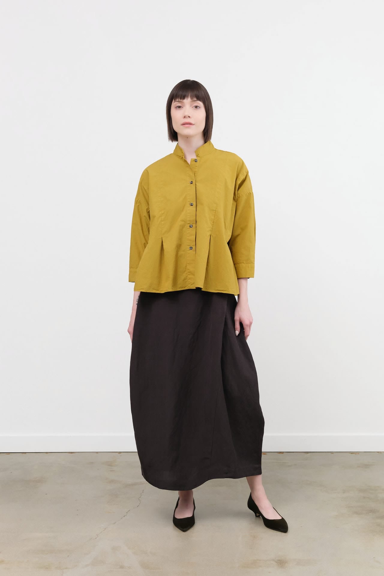 Studio Nicholson Apparel Womens Skirts Bryde Deep Pleat Curved Skirt