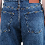 Studio Nicholson Apparel Womens Denim Denjo Wide Leg Forward Seam Pant