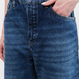 Studio Nicholson Apparel Womens Denim Denjo Wide Leg Forward Seam Pant