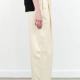 Designer Brand Studio Nicholson Dordoni High Waisted Volume Wide Leg Ankle Crop Pant in Creme