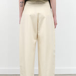 Designer Creme White Dordoni High Waisted Volume Wide Leg Ankle Crop Pant by Brand Studio Nicholson