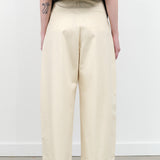 Designer Creme White Dordoni High Waisted Volume Wide Leg Ankle Crop Pant by Brand Studio Nicholson