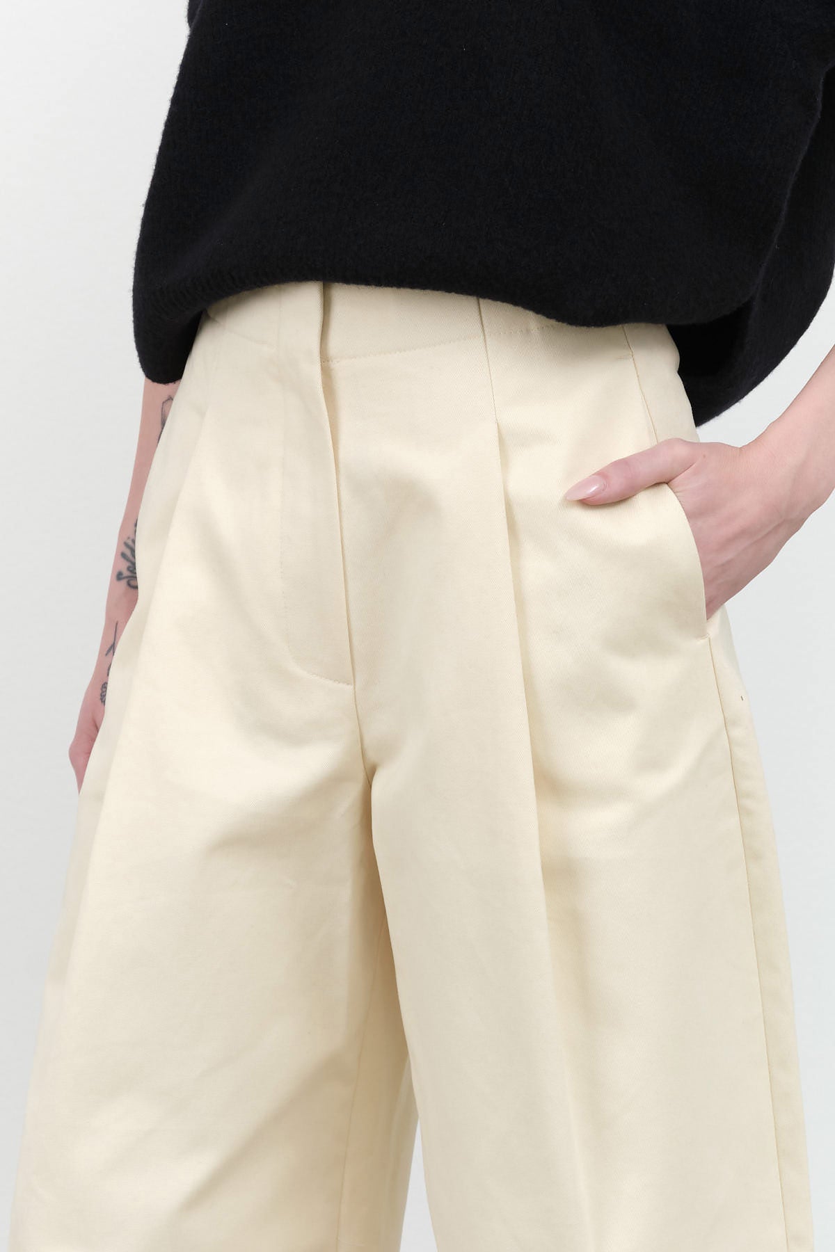 Creme Dordoni Volume Ankle Crop Pant by Studio Nicholson