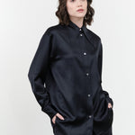 Studio Nicholson Gable Peak Collar Shirt in Black Ink