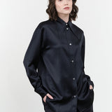 Studio Nicholson Gable Peak Collar Shirt in Black Ink