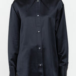 Gable Peak Collar Shirt by Studio Nicholson in Black Ink