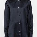 Gable Peak Collar Shirt by Studio Nicholson in Black Ink