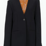 Joyce Collarless Tailored Blazer by Studio Nicholson  in Black