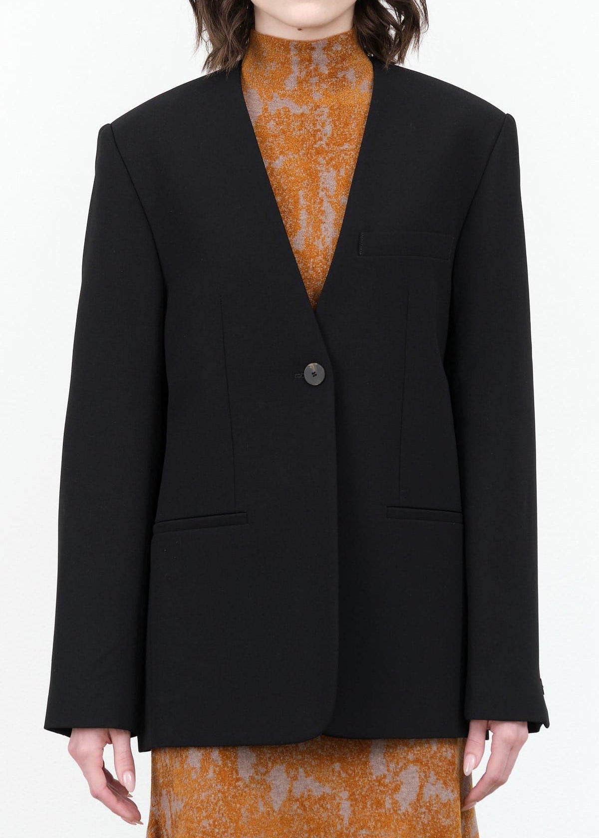 Studio Nicholson Apparel Womens Jackets Joyce Collarless Tailored Blazer