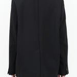 Joyce Collarless Tailored Button Up Blazer in Black by Designer Brand Studio Nicholson