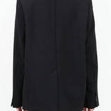 Joyce Collarless Tailored Button Up Blazer in Black by Designer Brand Studio Nicholson