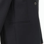 Designer Brand Studio Nicholson Joyce Collarless Tailored Button Up Classic Blazer in Black