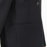 Designer Brand Studio Nicholson Joyce Collarless Tailored Button Up Classic Blazer in Black