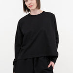 Studio Nicholson Apparel Womens Blouses Loop Long Sleeve T-Shirt in Black