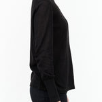 Studio Nicholson Designer Brand Nilo Jersey Long Sleeve Neck Roll Turtleneck Sweater in Black 