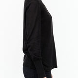 Studio Nicholson Designer Brand Nilo Jersey Long Sleeve Neck Roll Turtleneck Sweater in Black 