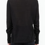 Studio Nicholson Designer Brand Nilo Jersey Long Tight Arm Sleeve Neck Roll Turtleneck Sweater in Black 