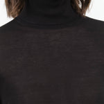 Black Nilo Jersey Neck Roll Sweater by Studio Nicholson 