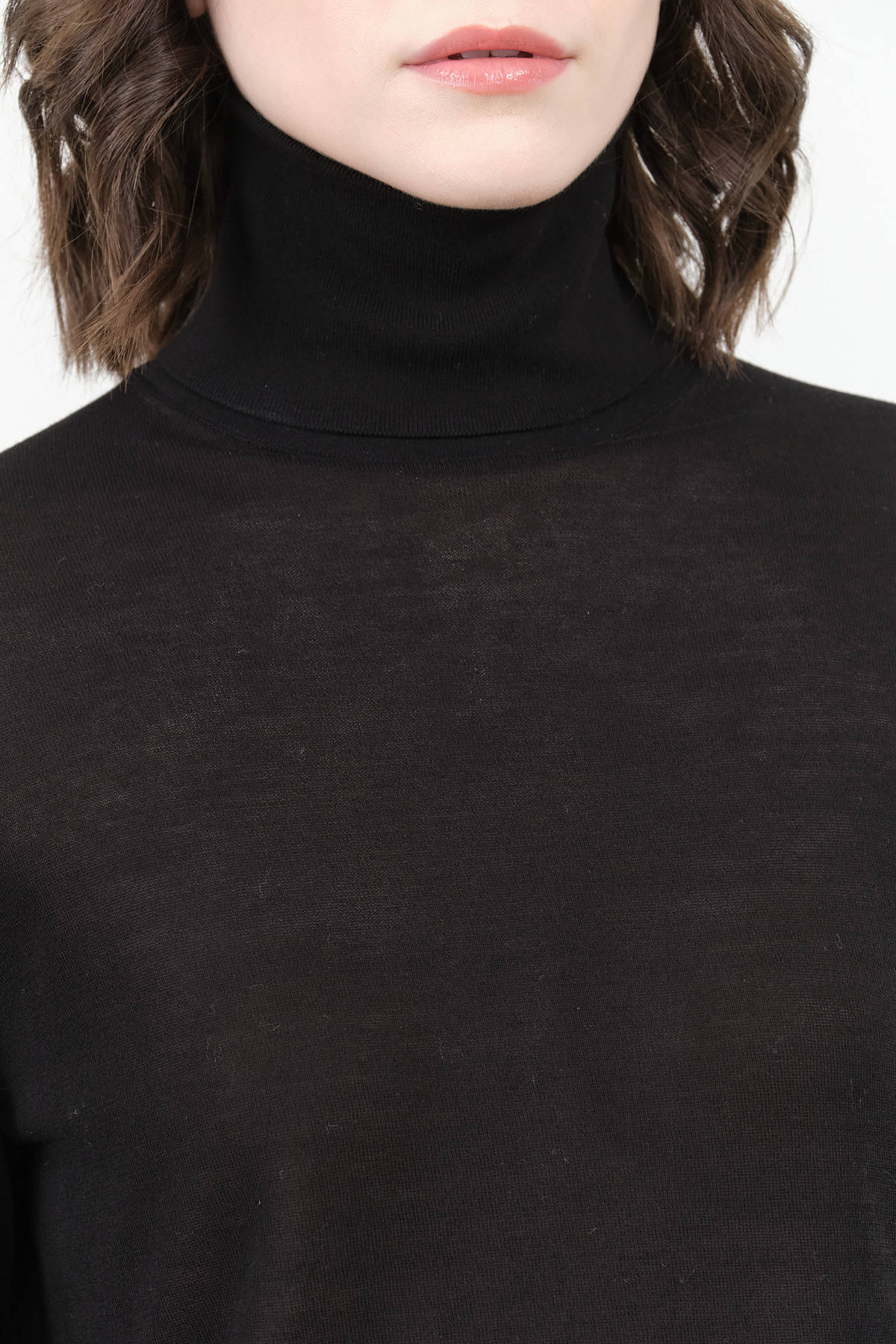 Black Nilo Jersey Neck Roll Sweater by Studio Nicholson 