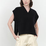 Studio Nicholson Poros V Neck Vest in Black