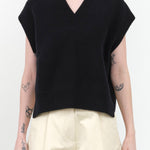 Poros V Neck Vest by Studio Nicholson in Black