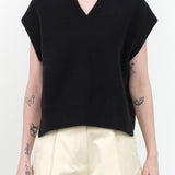 Poros V Neck Vest by Studio Nicholson in Black