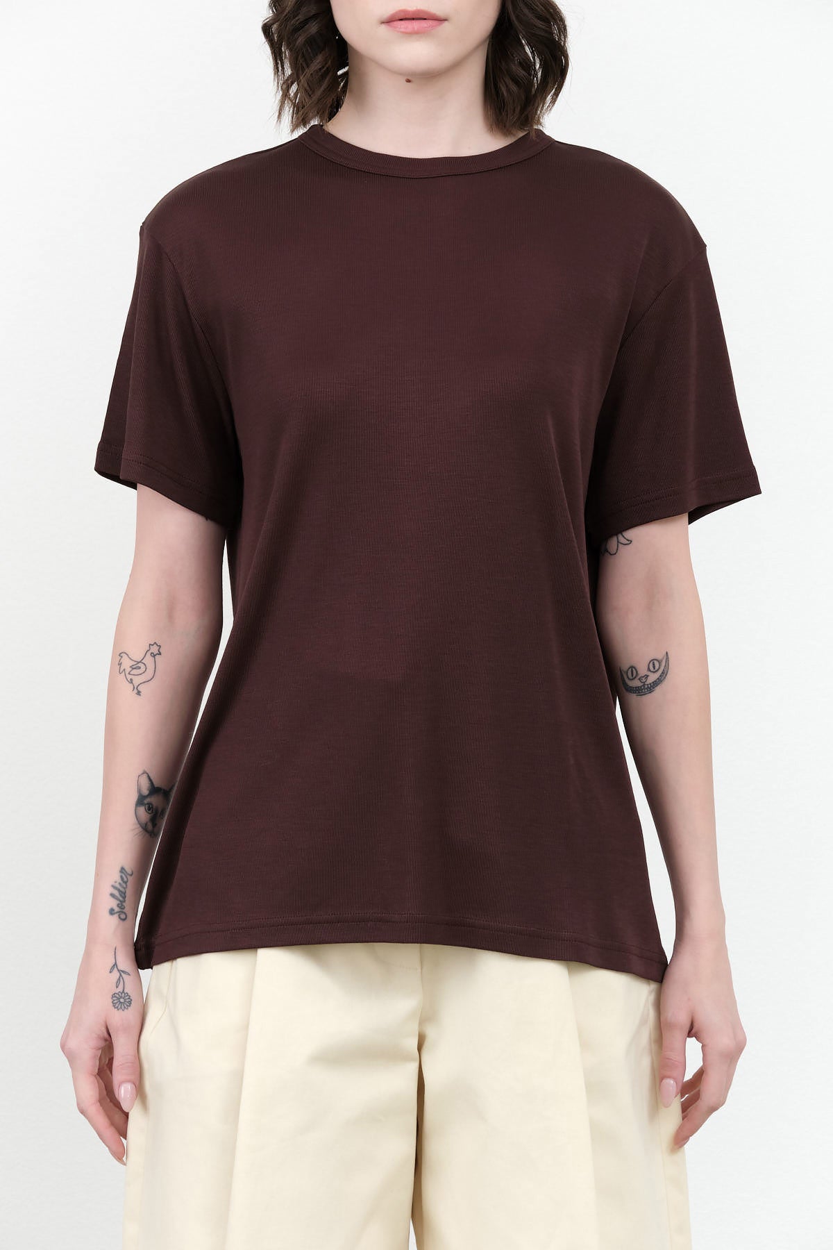 Rond T-shirt by Studio Nicholson in Chocolate Brown