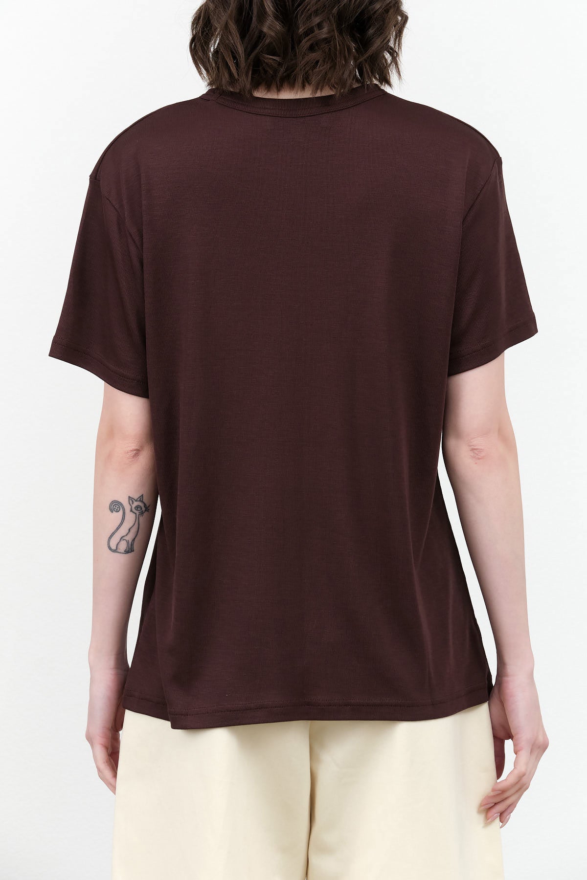 Rond Short Sleeve T-shirt in Chocolate Brown by Designer Brand Studio Nicholson