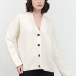 Studio Nicholson Sake Boiled Wool Cardigan in Parchment