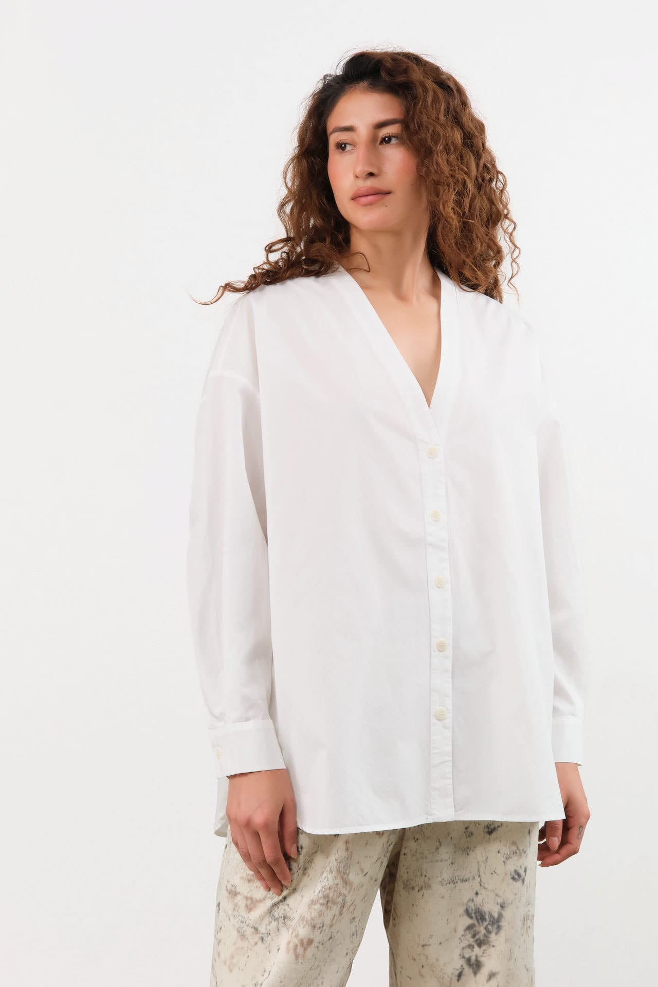 Shaina Mote Apparel Womens Blouses Studio Shirt in Salt