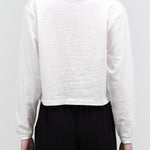 Plain White Hi'aka Long Sleeve T-Shirt by Sunray Sportswear with Ribbed Crew Neck