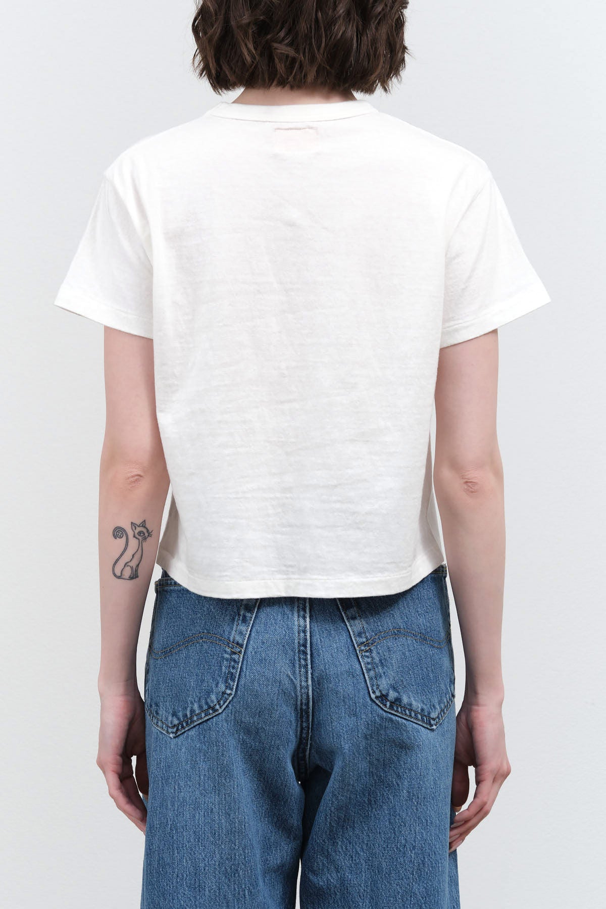 White Cropped Short Sleeve Hi'aka T-shirt by Sunray Sportswear