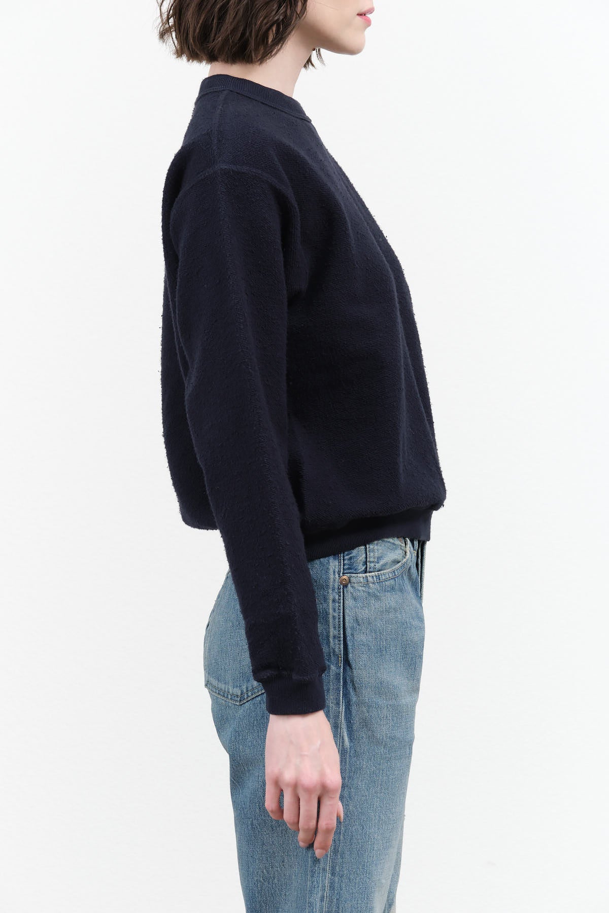 Sunray Sportswear Hina Long Sleeve Fleece Sweatshirt in Dark Blue