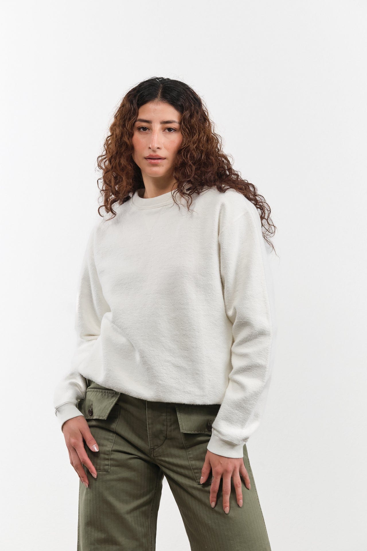 Sunray Sportswear Apparel Womens Lounge Hina Sweatshirt in Pigment Blanc de Blanc Pigment Blanc de Blanc / 1