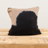 Suzusan Home Pillows Boushi Somewake Shibori Cashmere Knit Cushion in Black Black/Light Coffee / 18" X 18"